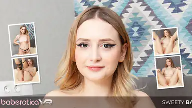 Sexiga blondinen, söta tjejen, fingrar sin fitta
