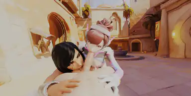 Overwatch D Va och Pharah Trekant Avsugning