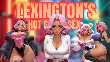 Sexiga Lexi som värdinna med stor rumpa i en cyberpunk-megastad