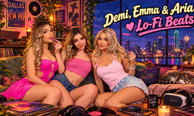 Demi Hawks, Emma Rosie och Aria Valencia älskar lo fi-beats – VR-pornomusikmix av Fap VR