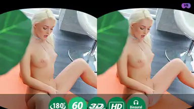 Varm blondin onanerar under yoga