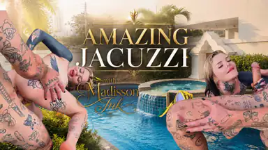 Busty Madisson Ink ger mig en slafsig blowjob i jacuzzin