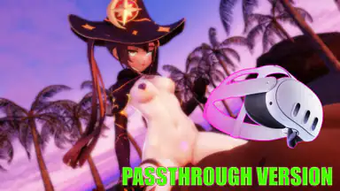 Genshin Impact Mona rider på stranden Passthrough