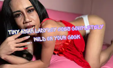 Trans Liten Asiatisk Ladyboy Blir Helt Vild på Din Kuk Passthrough