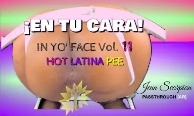 En Tu Cara (rakt i ansiktet) vol. 11 – Latina toalett POV, piss och närbild på gapande, passthrough