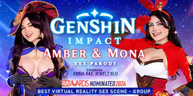 Genshin Impact Amber och Mona en XXX-parodi
