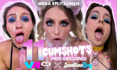 Mega splitscreen, 11 cumshots per sekund