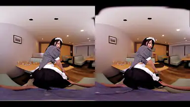 Monsterkund VR Jag flirtade med en vacker servitris, fick henne att be om ursäkt på knä, hotade henne och knullade henne utan skydd och gav henne en creampie Mitsuki Nagisa