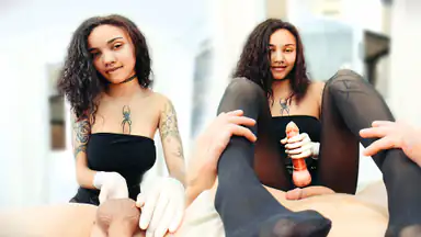 Pegad 4 Colombianska Tonåringar Strap-on Knull