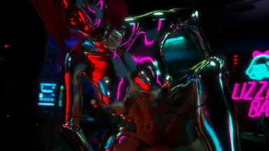 Cyberpunk Dam vid Midnatt en Xxx Parodi