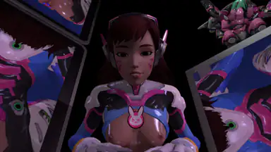 Overwatch D.Va ovanpå cowgirl fittapumpning