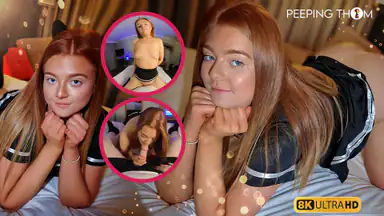 Blyg cheerleader får tränaren att komma