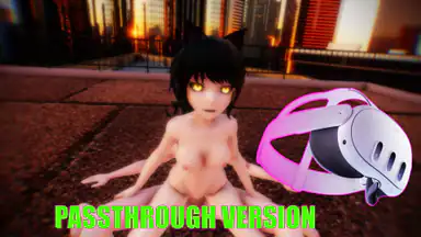 RWBY Blake ridning på taket VR Passthrough