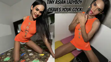 Asiatisk ladyboy längtar efter din kuk