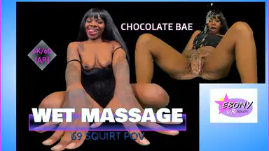 Blöt ebony-massage - 69 & omvänd cowgirl