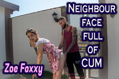 Zoe Foxxy hjälper min granne med ansiktet fullt av sperma
