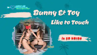 Bunny och Leksak Gillar Att Röra Vid Varandra