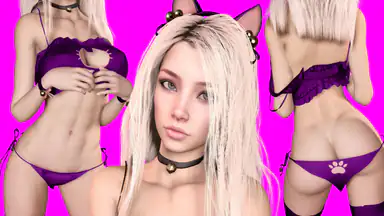 Kitty Starlet Stacy i lila underkläder [Passthrough]